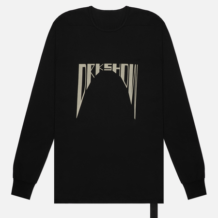 Мужской лонгслив Rick Owens DRKSHDW Concordians Level Curved Logo Print, цвет чёрный, размер L