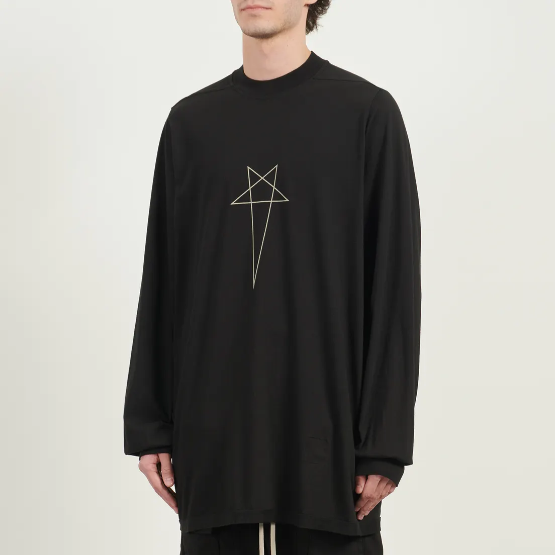 Rick Owens DRKSHDW Мужской лонгслив Concordians Jumbo Pentagram Print