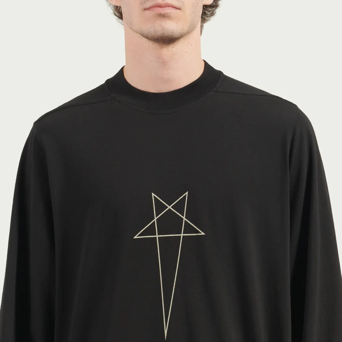 Rick Owens DRKSHDW Мужской лонгслив Concordians Jumbo Pentagram Print