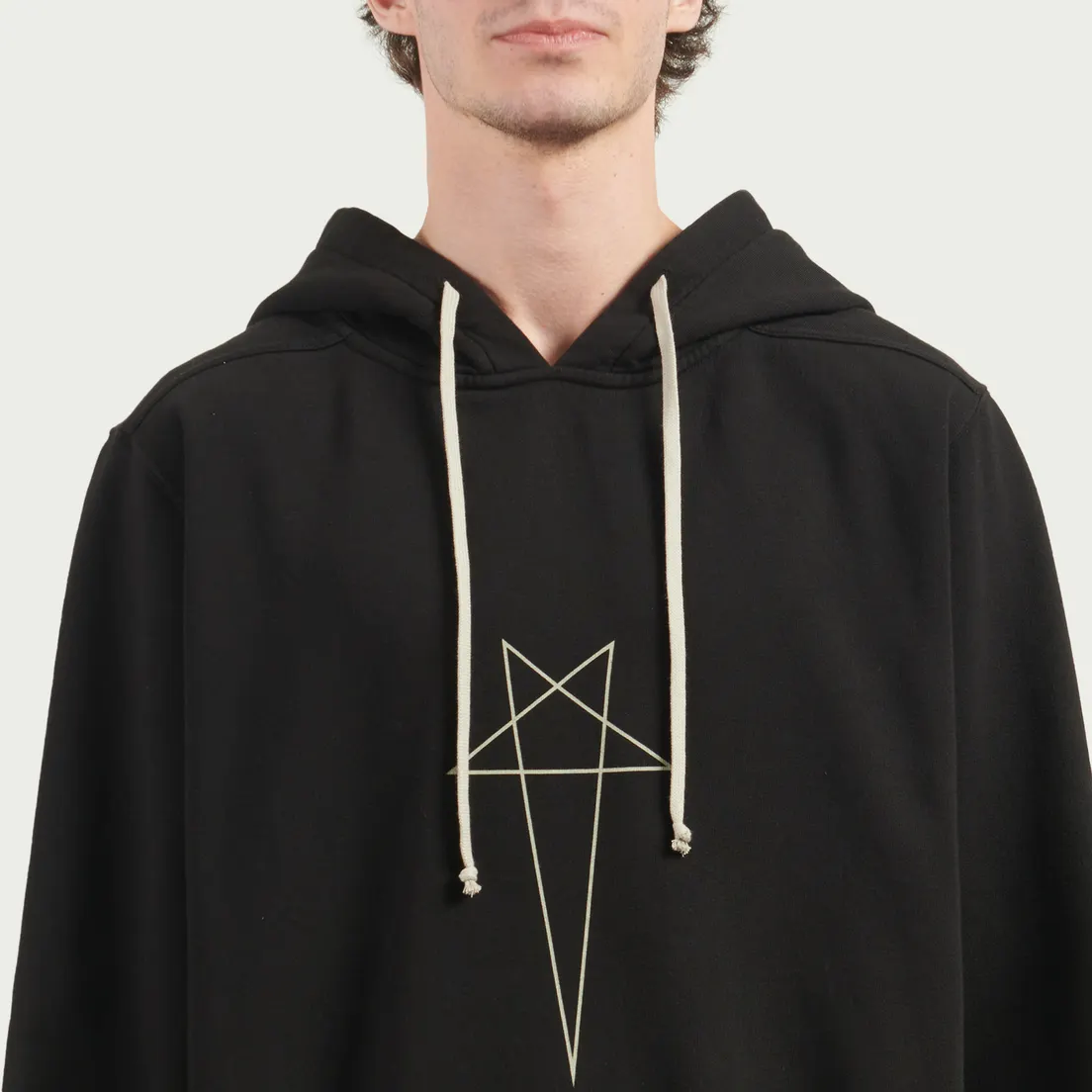 Rick Owens DRKSHDW Мужская толстовка Concordians Oversized Hoodie Pentagram Print