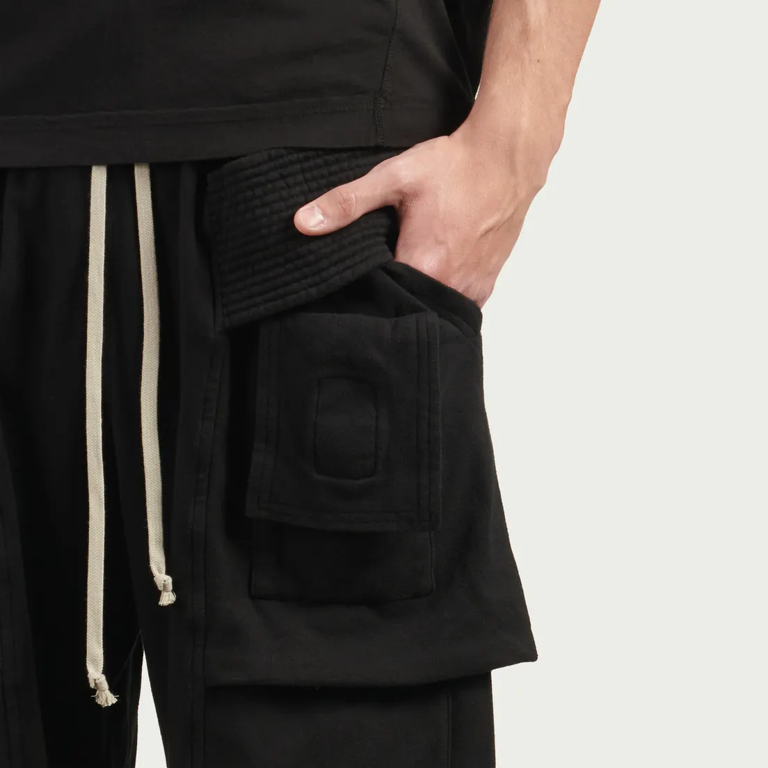 Rick Owens DRKSHDW Мужские брюки Concordians Creatch Wide Cargo Drawstring