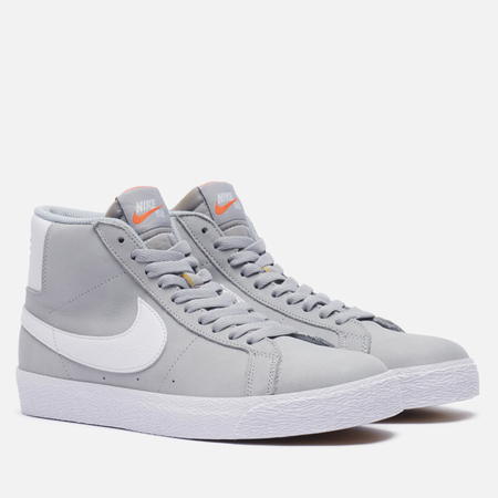 фото Мужские кроссовки nike sb zoom blazer mid, цвет серый, размер 40 eu