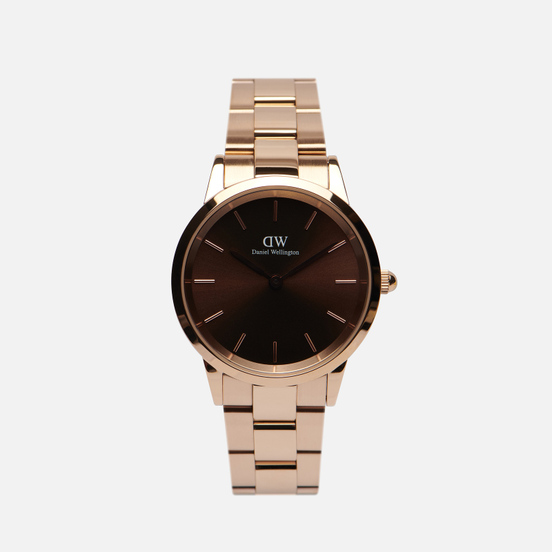 Наручные часы Daniel Wellington Iconic Amber Medium Rose Gold/Rose Gold/Brown