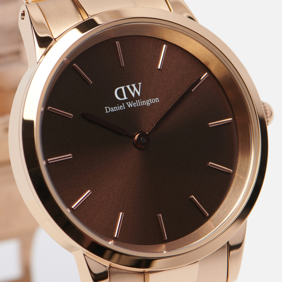 Наручные часы Daniel Wellington Iconic Amber Medium Rose Gold/Rose Gold/Brown