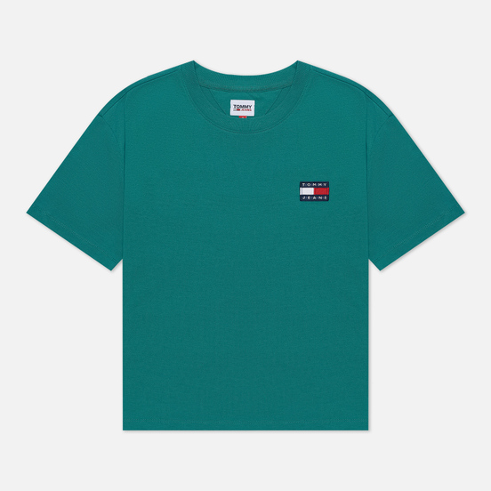 Женская футболка Tommy Jeans Tommy Badge Cropped Fit Midwest Green