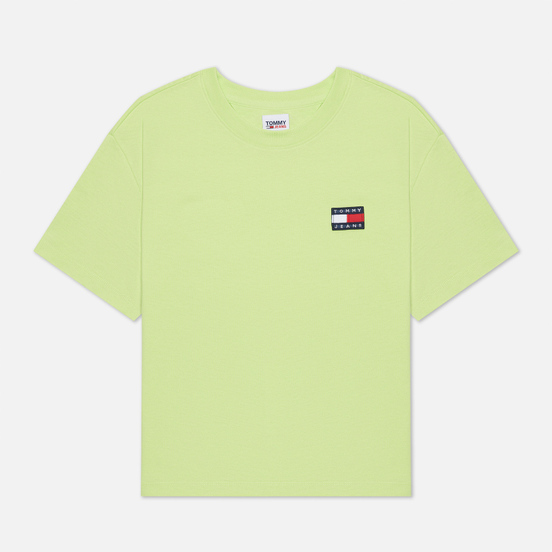 Женская футболка Tommy Jeans Tommy Badge Cropped Fit Faded Lime