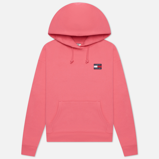 Женская толстовка Tommy Jeans Tommy Badge Organic Cotton Hoodie Glamour Pink