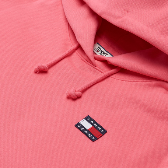 Женская толстовка Tommy Jeans Tommy Badge Organic Cotton Hoodie Glamour Pink