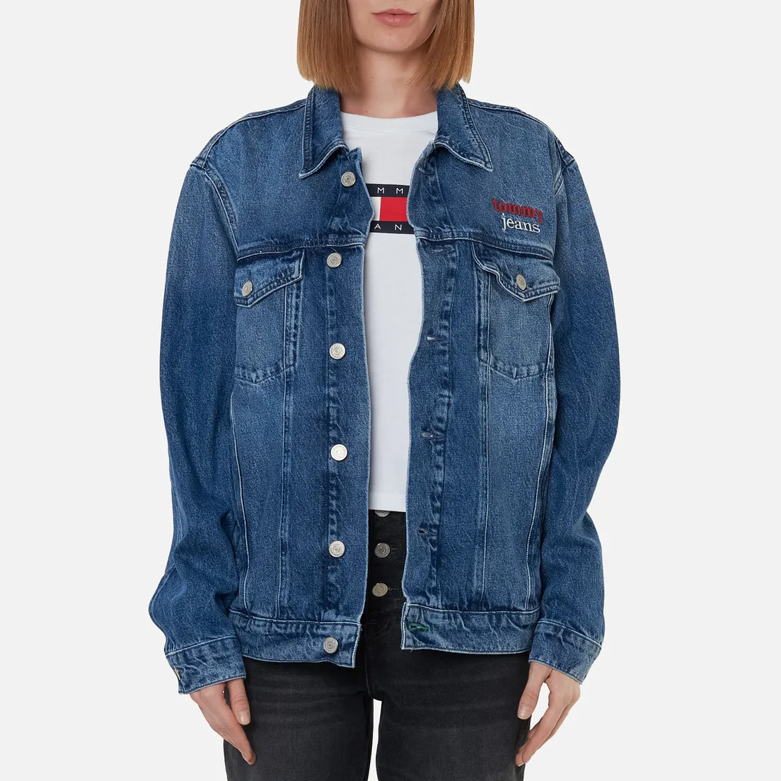 Tommy Jeans Женская джинсовая куртка Denim Oversized Fit Trucker