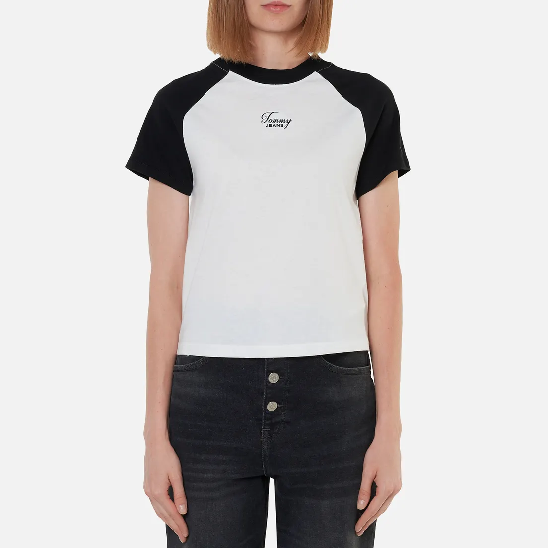Tommy Jeans Женская футболка Raglan Sleeve Organic Cotton Cropped
