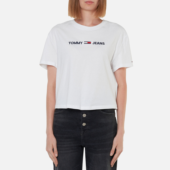Женская футболка Tommy Jeans Organic Cotton Modern Linear Logo White