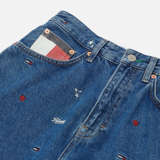 Женские джинсы Tommy Jeans Recycled Embroidery High Rise Mom Star Critter Blue Rigid