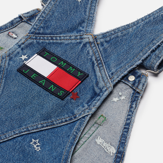 Женское платье Tommy Jeans Recycled Denim Embroidery Dungaree Star Critter Blue Rigid