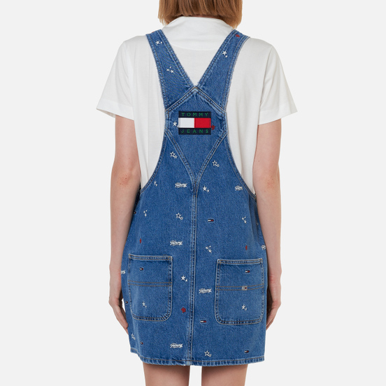 Женское платье Tommy Jeans Recycled Denim Embroidery Dungaree Star Critter Blue Rigid