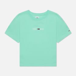 Женская футболка Tommy Jeans Logo Embroidery Organic Cotton Clear Lagoon