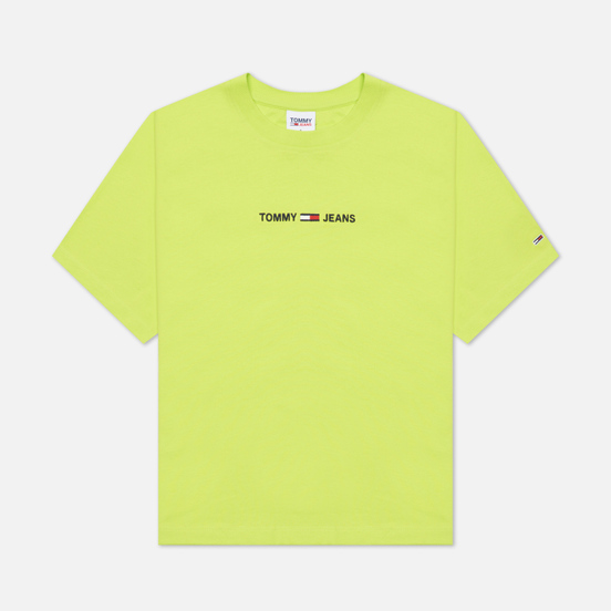 Женская футболка Tommy Jeans Logo Embroidery Organic Cotton Neo Lime