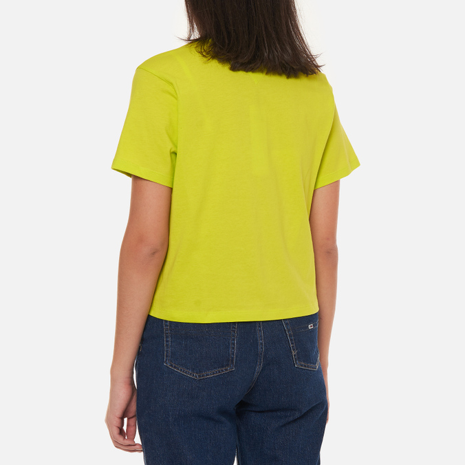 Женская футболка Tommy Jeans, цвет зелёный, размер M DW0DW10057LSE Logo Embroidery Organic Cotton - фото 4