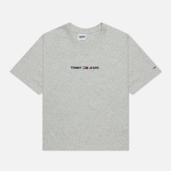 Женская футболка Tommy Jeans Logo Embroidery Organic Cotton Silver Grey Heather
