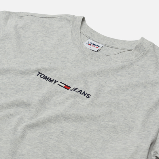 Женская футболка Tommy Jeans Logo Embroidery Organic Cotton Silver Grey Heather
