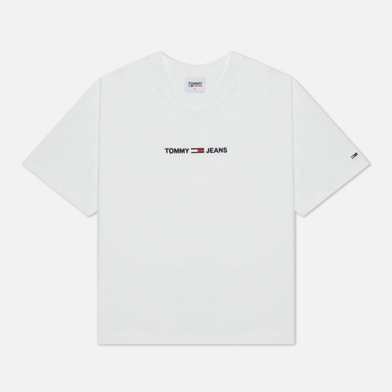 Женская футболка Tommy Jeans Logo Embroidery Organic Cotton White