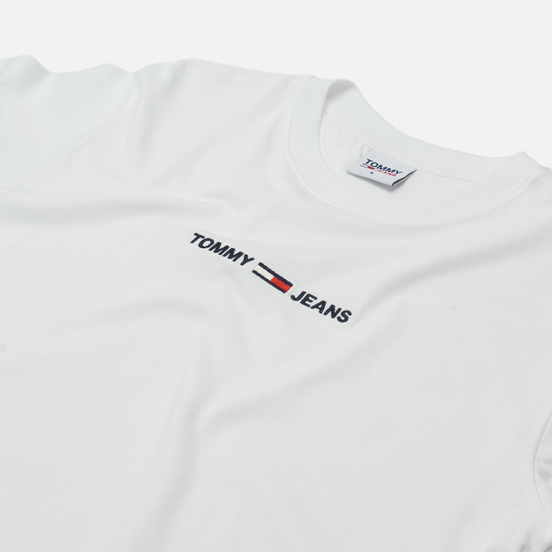 Женская футболка Tommy Jeans Logo Embroidery Organic Cotton White