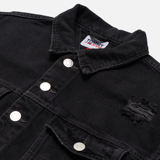 Женская джинсовая куртка Tommy Jeans Tommy Badge Cropped Denim 11.5 Oz Trucker Save Black