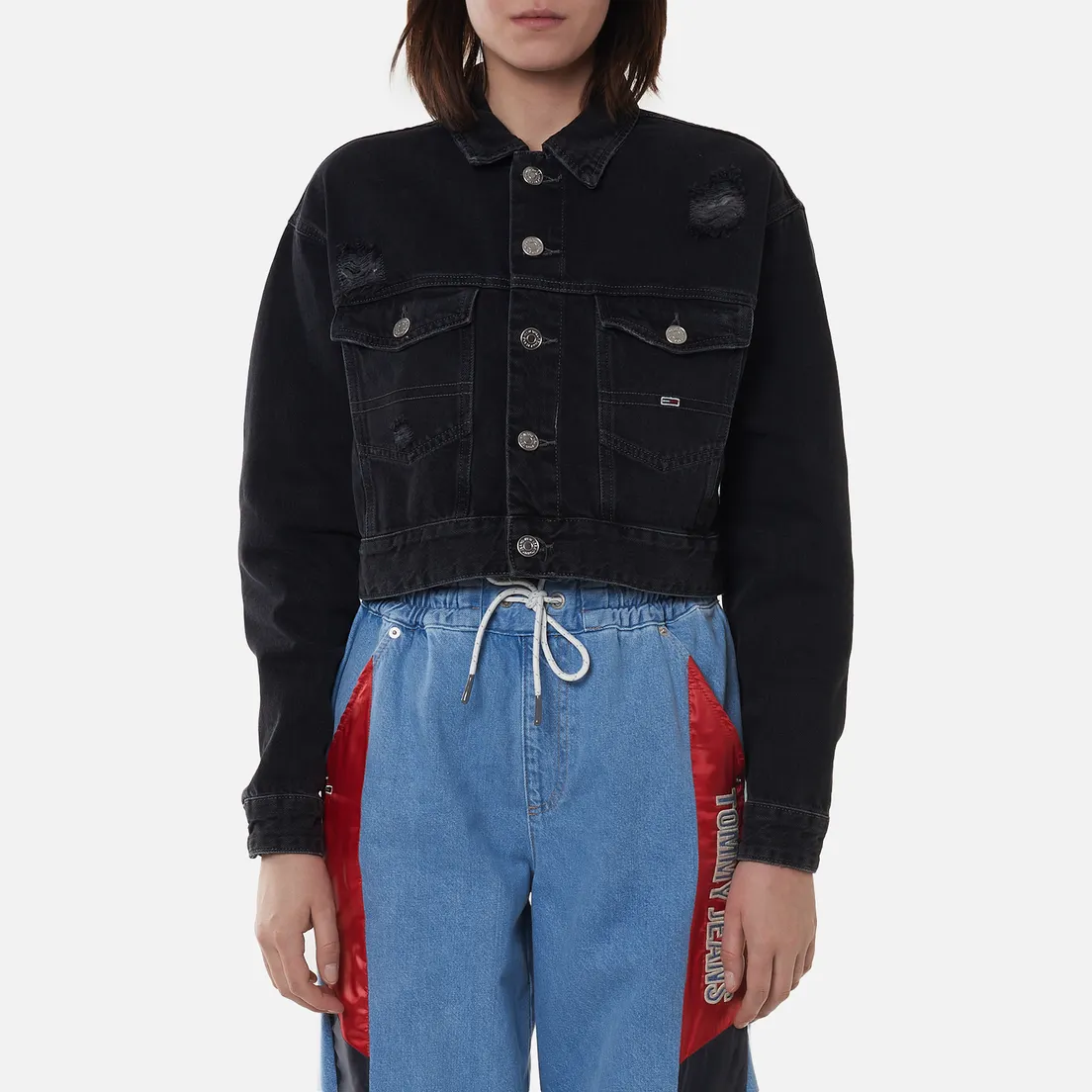 Tommy Jeans Женская джинсовая куртка Tommy Badge Cropped Denim 11.5 Oz Trucker