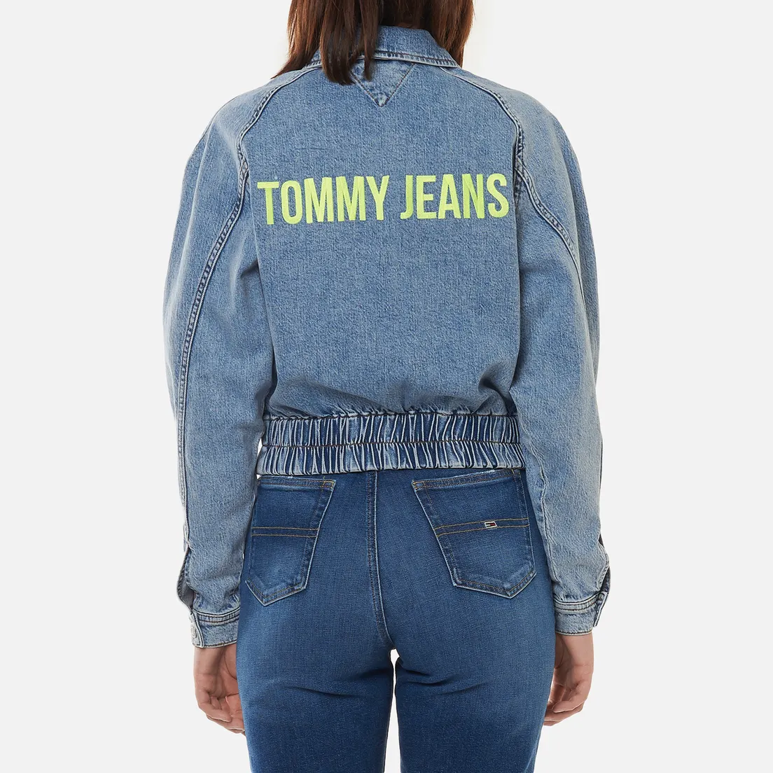 Tommy Jeans Женская джинсовая куртка Back Logo Cropped Denim Cargo