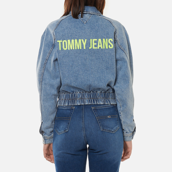 Женская джинсовая куртка Tommy Jeans Back Logo Cropped Denim Cargo Leon Light Blue