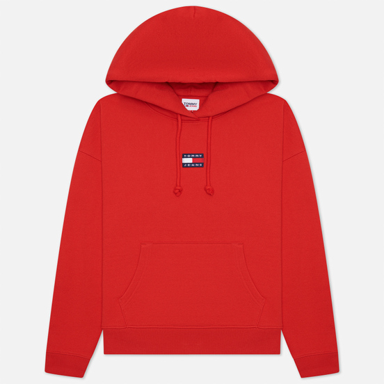 Женская толстовка Tommy Jeans Tommy Center Badge Hoodie Deep Crimson