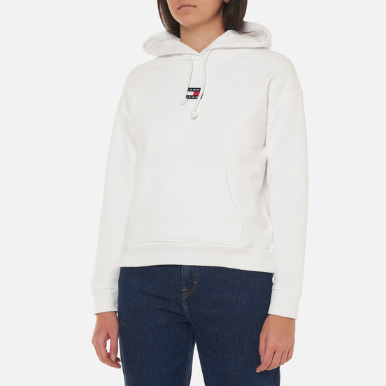 Женская толстовка Tommy Jeans Tommy Center Badge Hoodie White