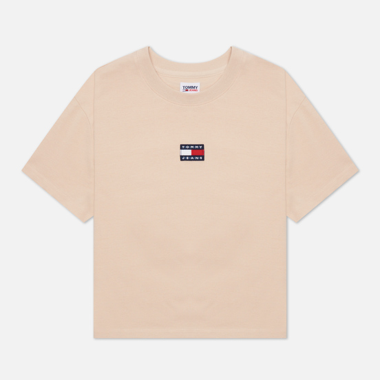 Женская футболка Tommy Jeans Tommy Center Badge Smooth Stone