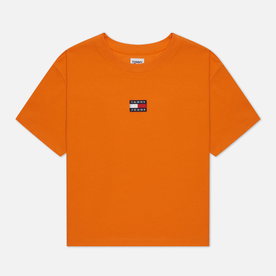 Женская футболка Tommy Jeans Tommy Center Badge Washed Orange