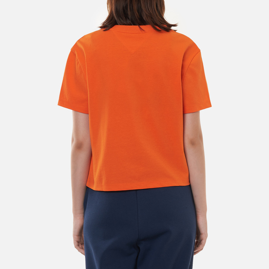 Женская футболка Tommy Jeans Tommy Center Badge Washed Orange