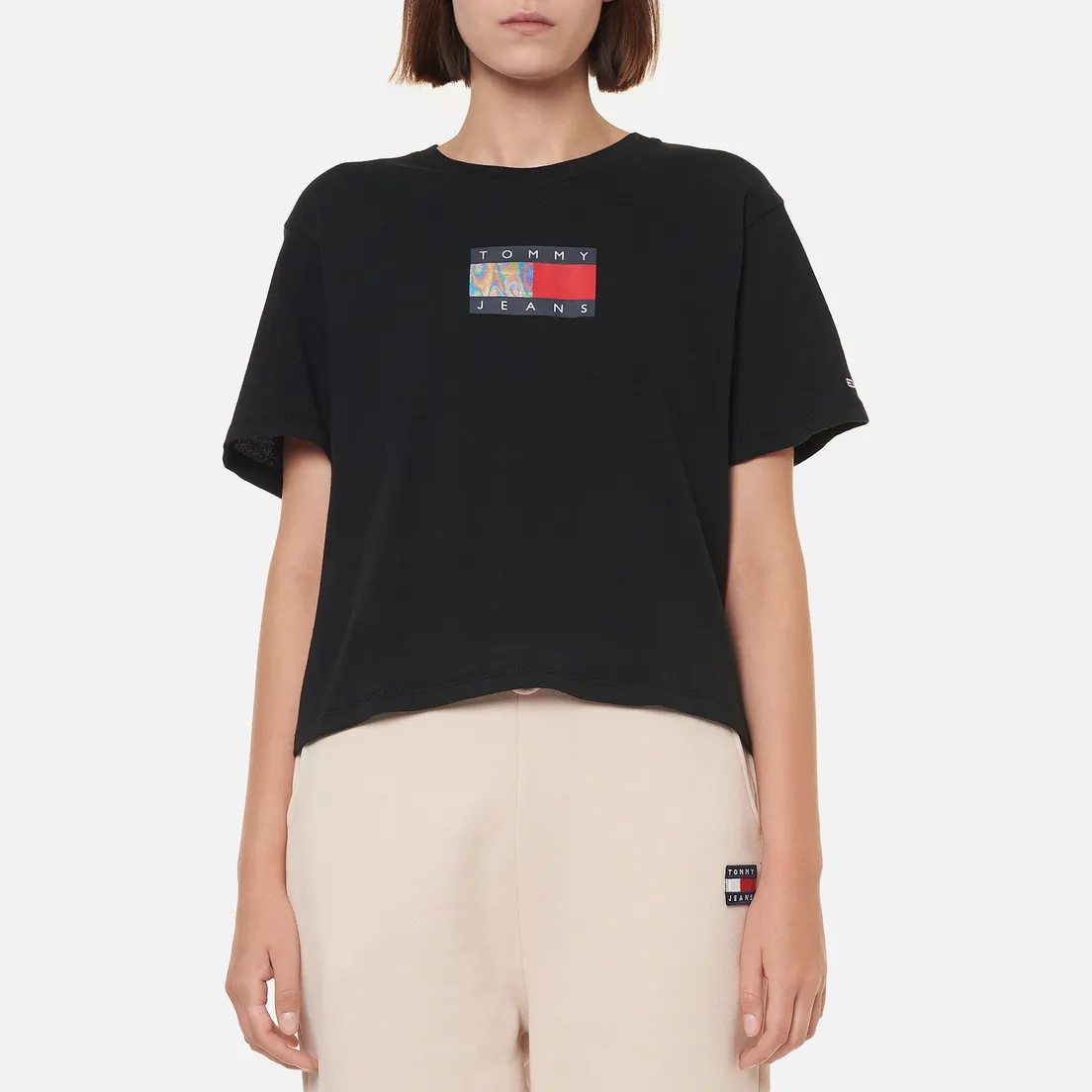 Tommy Jeans Женская футболка Crop Metallic Flag