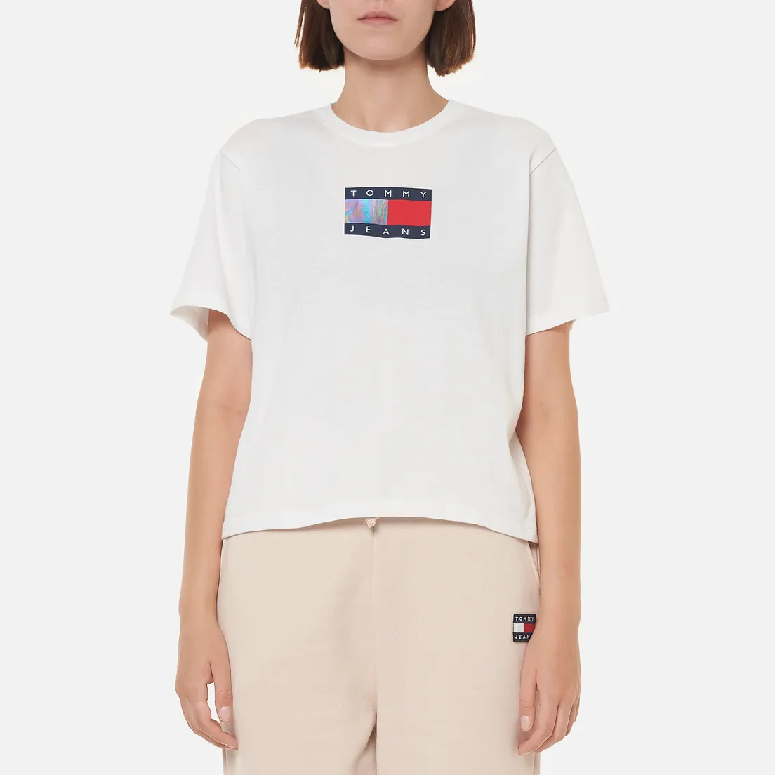 Tommy Jeans Женская футболка Crop Metallic Flag