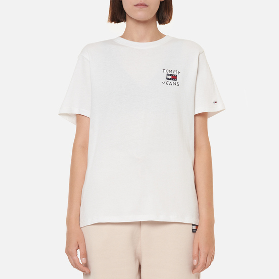 Женская футболка Tommy Jeans Relaxed Homespun Flag White