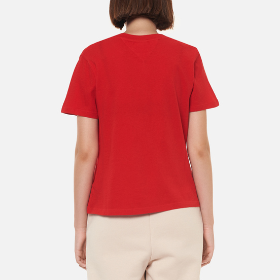 Женская футболка Tommy Jeans Regular Homespun Heart Deep Crimson
