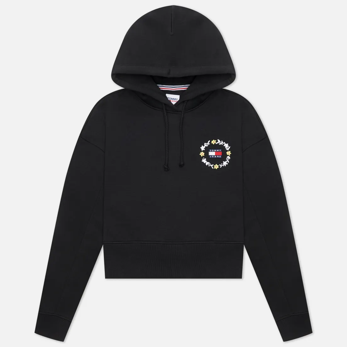 Tommy Jeans Женская толстовка Crop Floral Embroidery Badge Hoodie