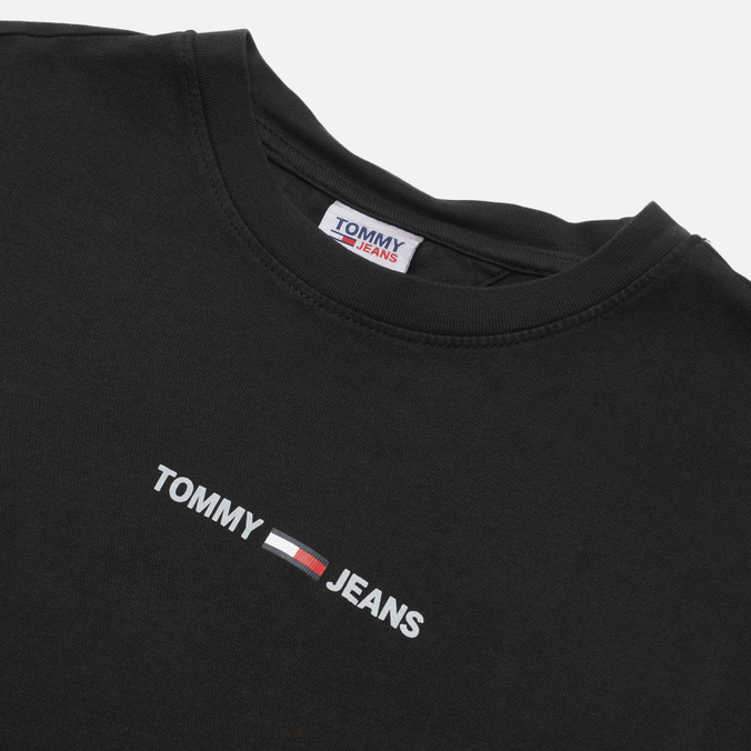 Женская футболка Tommy Jeans, цвет чёрный, размер S DW0DW11293BDS Oversized Reflective Linear - фото 2