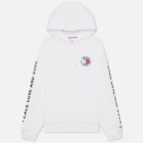 Женская толстовка Tommy Jeans Oversized Peace Smiley Hoodie White