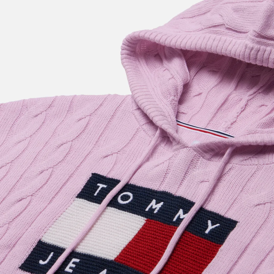 Tommy Jeans Женский свитер Center Flag Cable Hoodie