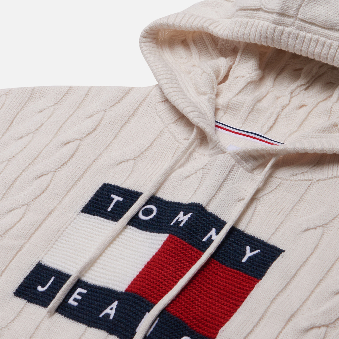 Tommy Jeans Женский свитер Center Flag Cable Hoodie