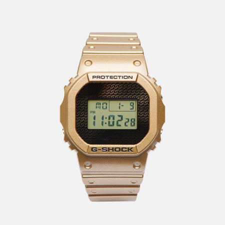 фото Наручные часы casio g-shock dwe-5600hg-1 hip-hop gold chain, цвет золотой