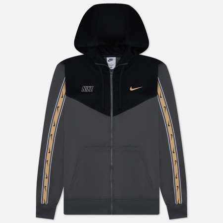 фото Мужская толстовка nike repeat full-zip hoodie, цвет серый, размер s