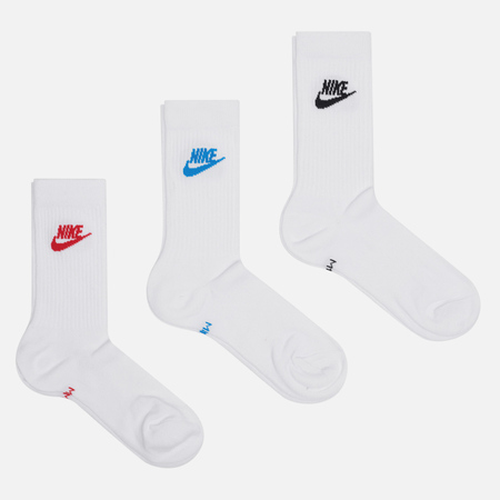  Комплект носков Nike 3-Pack Everyday Essential Crew, цвет белый, размер 38-42 EU