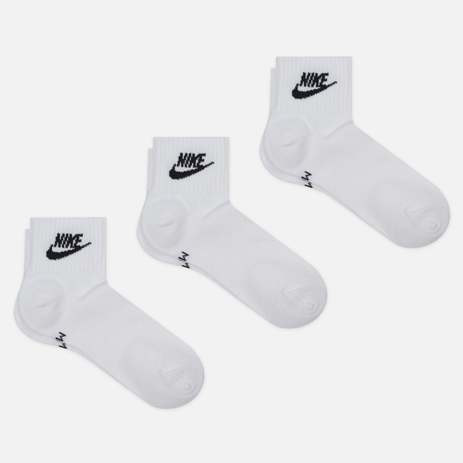 Комплект носков Nike, цвет белый, размер 38-42 DX5074-101 3-Pack Everyday Essential Ankle - фото 1