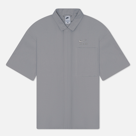 фото Мужская рубашка nike air woven overshirt, цвет серый, размер s