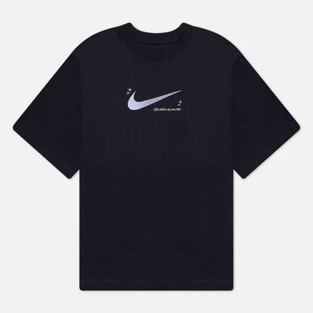 фото Женская футболка nike graphic printed 3 boxy, цвет чёрный, размер xs