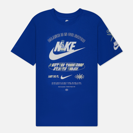 фото Мужская футболка nike graphic printed 4 max90, цвет синий, размер s